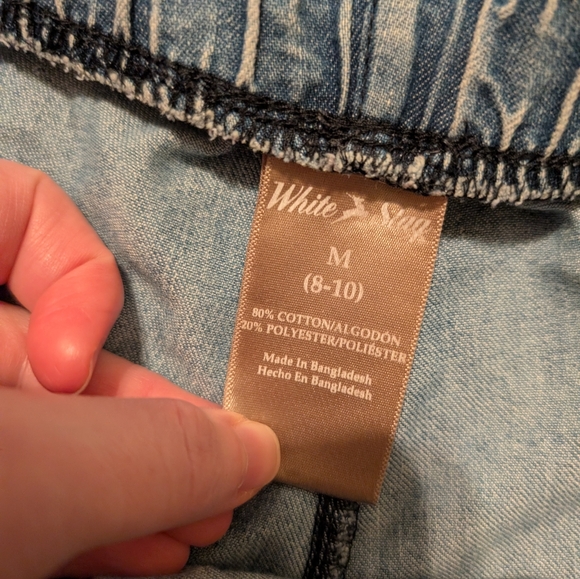 Women's Vintage White Stag Crop Denim Pants - Picture 6 of 12